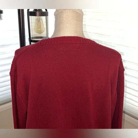OSCAR DE LA RENTA Burgundy Knitwear Sweater